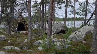 Bushcraft trip - making tipi - permanent tipi camp series - [part 1 - short version]