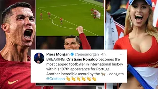 "JAW DROPPING" Reactions to Ronaldo ROCKET Freekick Goal🔥| Portugal Vs Liechtenstein 4-0 Highlights