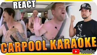 RED HOT CHILI PEPPERS & JAMES CORDEN KARAOKE - Marcio Guerra Reagindo React Reação