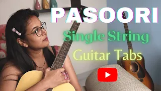 Pasoori Single String Guitar Tabs for beginner | Very Easy Guitar Tabs Lesson | Mstrings Coke studio