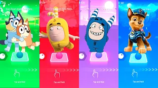 Bluey and Bingo vs Oddbods Pogo vs Oddbods Bubbles vs Paw Patrol Chase   Hop EDM Rush