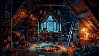 Soft Rain Symphony | Crafting Your Attic Literary Retreat | Perfect Sounds For Stress Relief & Sleep