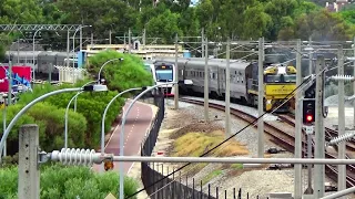 NR 29 on the Indian Pacific departs slowly out of EAST PERTH Terminal. Sunday 25 February 2024.