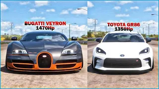 FH5 DRAG RACE! BUGATTI VEYRON Vs TOYOTA GR86