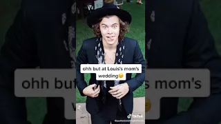Harry at Louis' mom's wedding VS his mom's wedding 💙💚 #HarryStyles #louistomlinson #larrystylinson