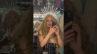 Drag queen refuses drinking alcohol before show backstage behind the scenes