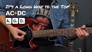 AC/DC - Long Way To The Top Guitar lesson tutorial - Easy 3 chord Rock song