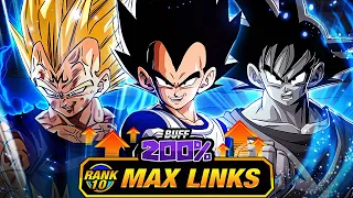 200% LEADER SKILL BUFF! LEVEL 10 LINKS 100% RAINBOW STAR LR VEGETA/GOKU! (DBZ: Dokkan Battle)