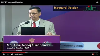 Inaugural Session Disaster Risk Financing, Insurance and Risk Transfer | NIDM | MHA | INDIA|DISASTER