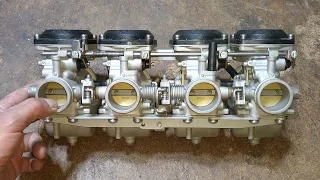 COMO REGULAR CARBURADORES DE MOTOS!!  HOW TO REGULAR MOTORCYCLE CARBURETTORS FOR 4 CYLINDER ENGINE.