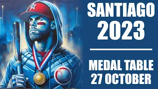 2023 Pan American Games | Medal Table | 27 October (Day 7) Santiago #panamericangames