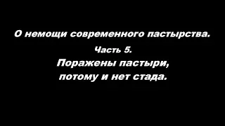 О немощи современного пастырства.  Часть 5. Поражены пастыри, потому и нет стада