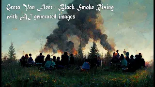 Greta Van Fleet -  Black Smoke Rising with AI generated art from lyrics