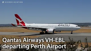 Qantas Airways (VH-EBL) departing Perth Airport on RW03.