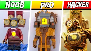 Skibidi Toilet LEGO: Building a Clock man Titan (Noob, Pro, HACKER)