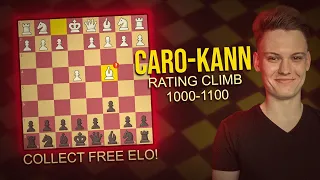 Abusing typical beginner mistakes | Caro-Kann ONLY Rating Climb