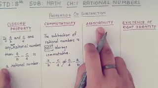Rational Numbers | Class-8 | Properties of subtraction
