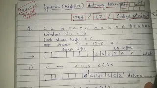 13. lz77 encoding and decoding example | LZ1 ENCODING : adaptive dictionary in data compression