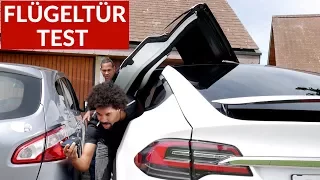 Tesla Model X Flügeltüren Test In Parkhaus + Enge Parklücke