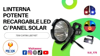 Linterna Potente Recargable Led Panel Solar 70W Cafini L8874BT