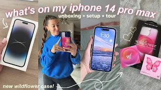 WHAT'S ON MY IPHONE 14 PRO MAX 🤳🏼🩷📱 unboxing + setup + tour