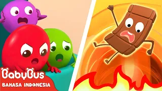 Coklat Sedang Dalam Bahaya, Ayo Permen Pelangi Bergerak! | Lagu Anak | BabyBus Bahasa Indonesia