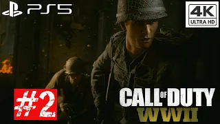 Call Of Duty WW2 Walkthrough Part 2 Campaign FULL GAME [4K 60FPS] - No Commentary PS5 Gameplay