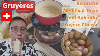 I tried the CHEESIEST FONDUE in Gruyères 🇨🇭 - Beautiful Medieval Town in Switzerland