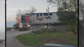 Cell phone video captures Amtrak train plowing through semi truck