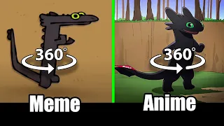 360º VR Toothless Dancing Vs Anime Toothless Dance (NEW)