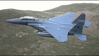 USAF F-15 Strike Eagle Low level Mach Loop North Wales Snowdonia