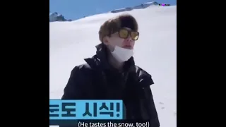 suga was eating snow😅🤣💜 #shorts #suga #bts