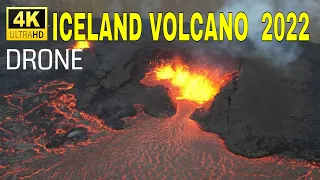 New Iceland Volcano seen from Drone on 12.08.22 / 4k