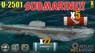 Submarine U-2501 5 Kills & 143k Damage | World of Warships Gameplay