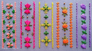 Hand Embroidery||Hand Embroidery Borderline Design||Border Design Embroidery||Beaded Embroidery-228