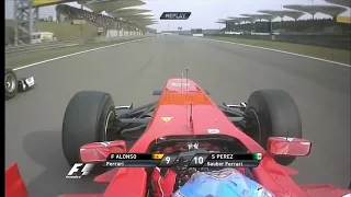 Fernando Alonso onboard overtake on Sergio Perez Chinese GP 2011