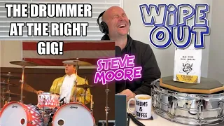 Drum Teacher Reaction: STEVE MOORE (Mad Drummer) 'This Drummer Is At The Wrong Gig' plays WIPE OUT!