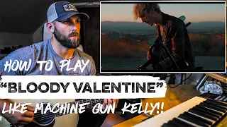 How To Play "Bloody Valentine" Like MACHINE GUN KELLY | REACTION + Guitar Tutorial and CHORDS