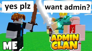 I Tried Out for an ADMIN Clan, As a NOOB (Roblox BedWars)