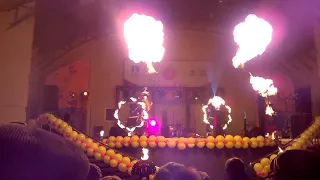 Огненное шоу. Фейерверк. Сожгли чучело. Fire Show. Fireworks.  Burned effigy.