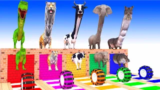 Max Level Long Neck Cow Elephant Gorilla Tiger T-Rex Guess The Right Door ESCAPE ROOM CHALLENGE Game