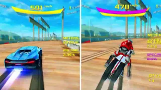 CAR VS BIKE  ! | Asphalt 8 Bugatti Chiron vs Dodge Tomahawk Gameplay Update 60