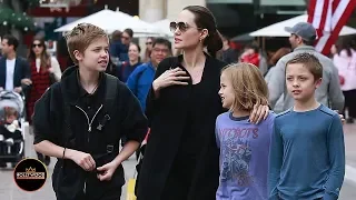 Angelina Jolie Out Holiday Shopping with Shiloh, Knox and Vivienne Jolie-Pitt