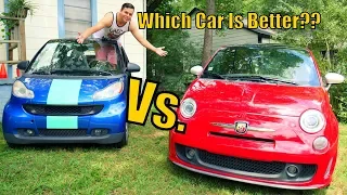 I Own The Two Smallest Cars In The USA! Smart Car vs Fiat 500