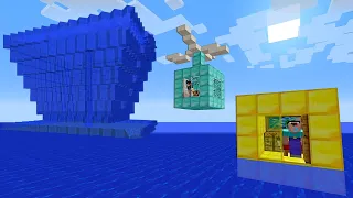 ЛЕТАЮЩИЙ ДОМ НУБА ПРОТИВ ЦУНАМИ В МАЙНКРАФТ ! ПРО ПОСТРОИЛ ПЛАВАЮЩИЙ ДОМ MINECRAFT МУЛЬТИК