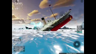 Roblox tiny sailors world titanic hits iceberg and sinks