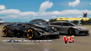 Lamborghini Terzo Millennio Vs Koenigsegg Gemera (The Crew Motorfest stock battle) [4K]