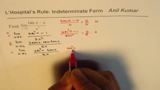 Trig Limits with L'Hopital's Rule for Indeterminate Form