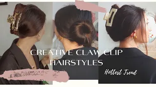 6 leichte und schnelle Frisuren mit #Haarklammern für den Alltag 😍 Hot Hair Claw Clip Hairstyles