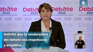 ¿Asistirá Delfina Gómez al segundo debate por la gubernatura del Edomex?